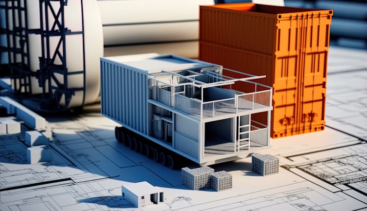 construction models on top of blueprints